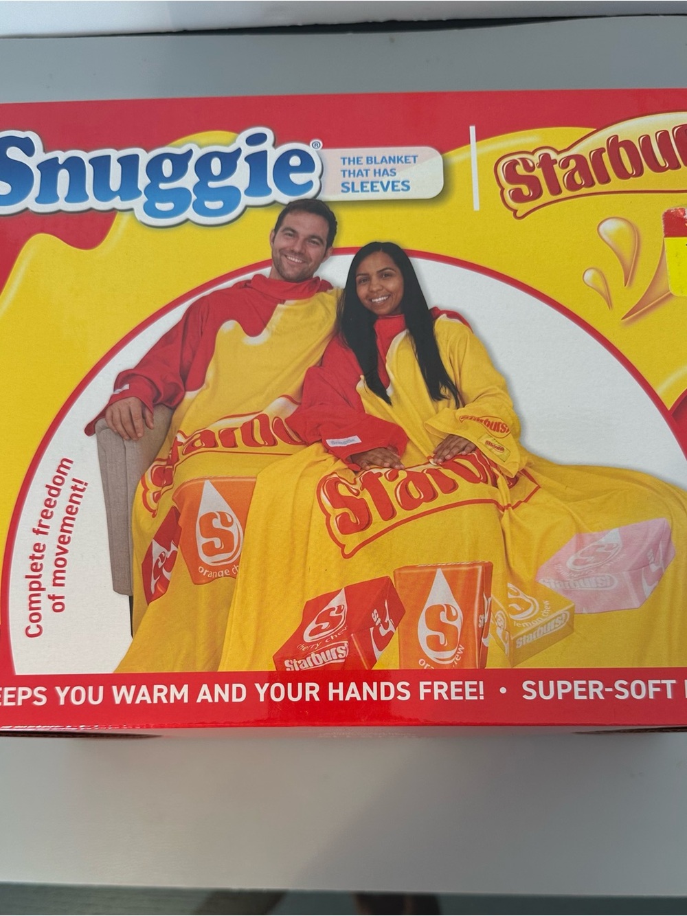 Starburst Yellow Wearable Blanket with Sleeves